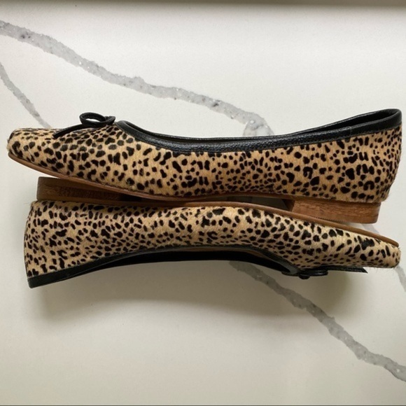 KAANAS Riga Square Toe Ballet Flat in Leopard Pony - Picture 3 of 7